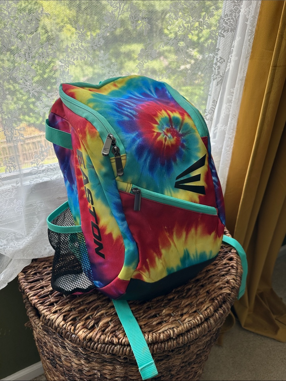 Easton Tie-Dye Backpack with Turquoise Accents